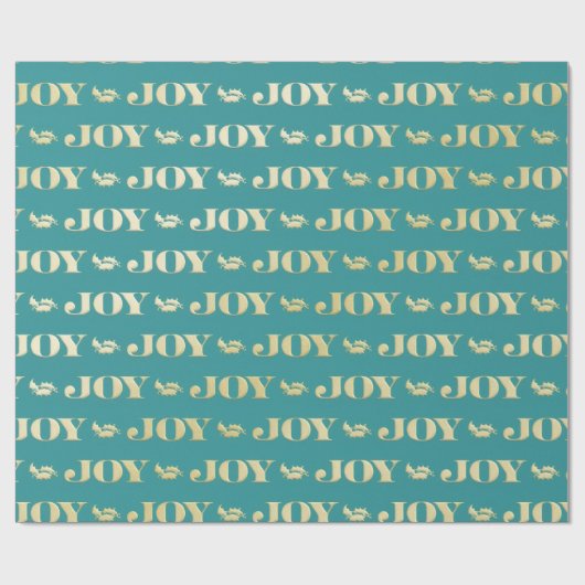 Aqua & Teal Christmas Wrapping Paper with Gold Acc Geschenkpapier (Flach)