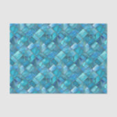 Aqua Teal Gold Watercolor Mosaic Sea Glass Seidenpapier (Vorderseite)