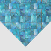 Aqua Teal Gold Watercolor Mosaic Sea Glass Seidenpapier (Ausschnitt)