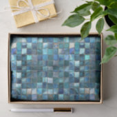Aqua Teal Gold Watercolor Mosaic Sea Glass Seidenpapier (Geschenk)