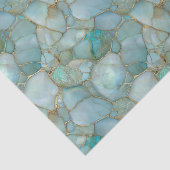 Aqua Teal Gold Watercolor Mosaic Sea Glass Seidenpapier (Ausschnitt)