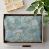 Aqua Teal Gold Watercolor Mosaic Sea Glass Seidenpapier (Geschenk)