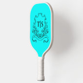 Aqua Teal Monogram Tropical Classic Crest Pickleball Schläger (Links)