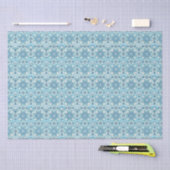Aqua, Teals, Blues & White Art Deco Coastal Seidenpapier (Handwerk)