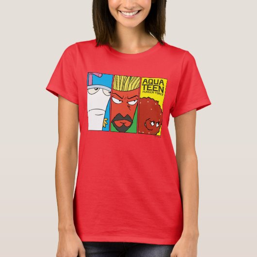 Aqua Teen Hunger Force Character Panel Graphic T-Shirt (Vorderseite)