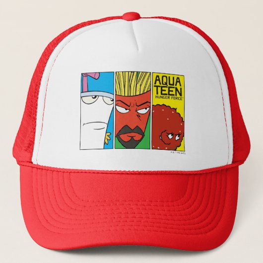 Aqua Teen Hunger Force Character Panel Graphic Truckerkappe (Vorderseite)