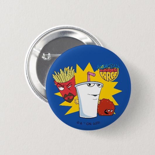 Aqua Teen Hunger Force Explosive Grafik Button (Vorne & Hinten)