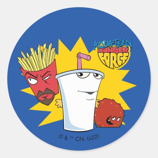 Aqua Teen Hunger Force Explosive Grafik Runder Aufkleber (Vorderseite)