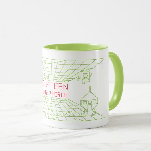 Aqua Teen Hunger Force Mooninites Game-Logo Tasse (VorderseiteRechts)