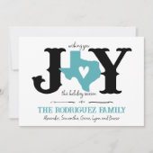 Aqua Texas JOY Foto Feiertagskarte (Vorderseite)