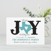 Aqua Texas JOY Foto Feiertagskarte (Stehend Vorderseite)