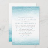 Aqua Tides | Wasserfarbenhochzeit Einladung (Vorne/Hinten)