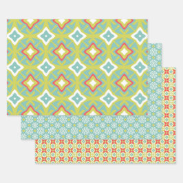 Aqua Tiki Vibe Set des Umschlagpapiers Geschenkpapier Set