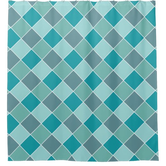 Aqua Tile Pattern Duschvorhang (Vorderseite)