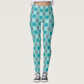 Aqua Tile Pattern Leggings (Vorderseite)