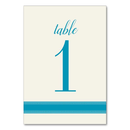 Aqua Tischnummer, Caroline Wedding Table Sign Tischnummer (Vorderseite)
