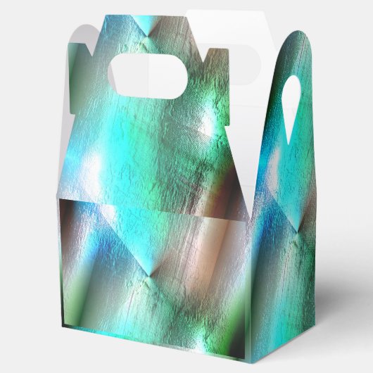 Aqua to bewaldete Textur mit digitalem Grob und Li Geschenkschachtel (Geöffnet)