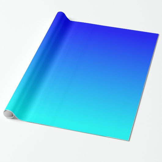 Aqua to Blue Gradient Geschenkpapier (Ungerollt)