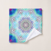 Aqua to Royal blue kaleidoscope 8 Punkte Stern Badhandtuch Set (Waschlappen)