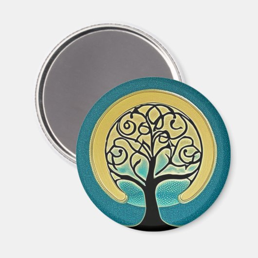 Aqua Tree of Life Magnet (Vorderseite/Rückseite)