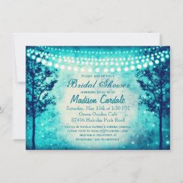 Aqua Tree String Lights Brautparty Invites Einladung
