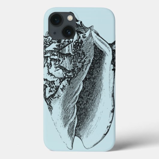Aqua-Tritonshorn-Muschel Case-Mate iPhone Hülle (Rückseite)