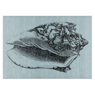 Aqua-Tritonshorn-Muschel Schneidebrett