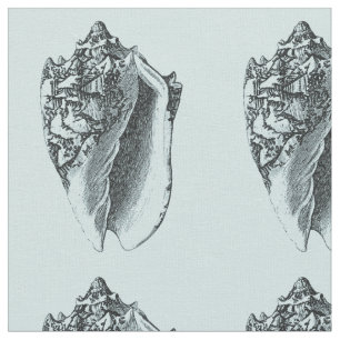 Aqua-Tritonshorn-Muschel Stoff