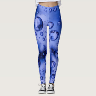 Aqua-Tröpfchen-Traum-Leggings - Wasserblase Blau Leggings