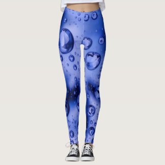 Aqua-Tröpfchen-Traum-Leggings - Wasserblase Blau Leggings
