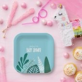 Aqua Tropical Baby Dusche Pappteller (Party)