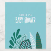 Aqua Tropical Baby Dusche Weinetikett (Einzelnes Label)