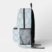 Aqua Tropical Blätter Bedruckter Rucksack (Rechts)