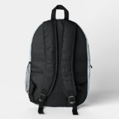Aqua Tropical Blätter Bedruckter Rucksack (Rückseite)