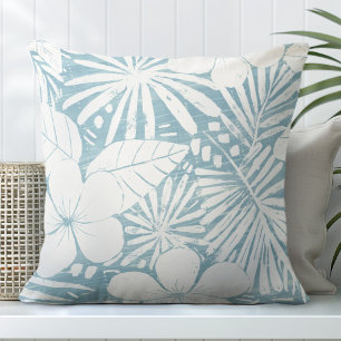 Aqua Tropical Blätter Kissen