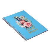 Aqua Tropical Gold Glitzer Shine Ananas Notizblock (Rechte Seite)