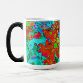 Aqua Tropical mit gelben und orangefarbenen Blume Verwandlungstasse (Links)