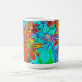 Aqua Tropical mit gelben und orangefarbenen Blume Verwandlungstasse (Zentrum)