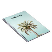 Aqua Tropical Palm Tree Personalisierter Name Notizblock (Rechte Seite)