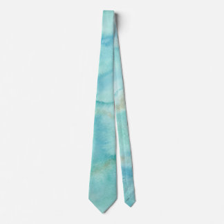 Aqua Türkis Abstrakte Aquarell-Küstenhochzeit Krawatte
