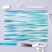 Aqua Türkis Abstrakte Streifen Seidenpapier (Handwerk)