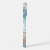 Aqua Türkis Aquamarin Blue White Gold Marmor Muste iPhone Hülle (Rechte Seite)