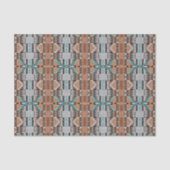 Aqua Türkis Aquamarin Taupe Schwarzes Grau Mosaik  Seidenpapier (Vorderseite)
