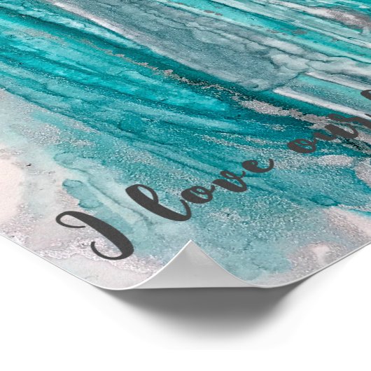 Aqua Türkis Art Poster (Ecke)