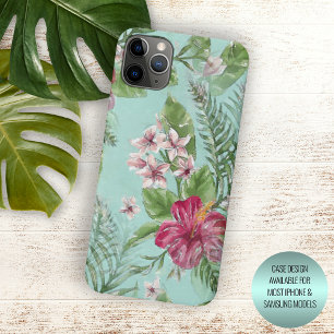 Aqua Türkis Blau Grün Rosa Florales Kunstmuster iPhone 16 Pro Max Hülle