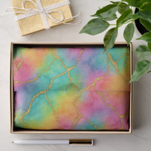Aqua Türkis Blau Pink Gelb Lila Gold Marmor Seidenpapier
