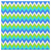 Aqua Türkis Blue Lime Green Ikat Stoff (Nahaufnahme)