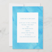 Aqua Türkis Blue Watercolor Minimalistische Hochze Einladung (Vorderseite)