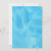 Aqua Türkis Blue Watercolor Minimalistische Hochze Einladung (Rückseite)