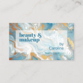 Aqua Türkis Blue White Gold Marmor Art Muster Visitenkarte (Vorderseite)